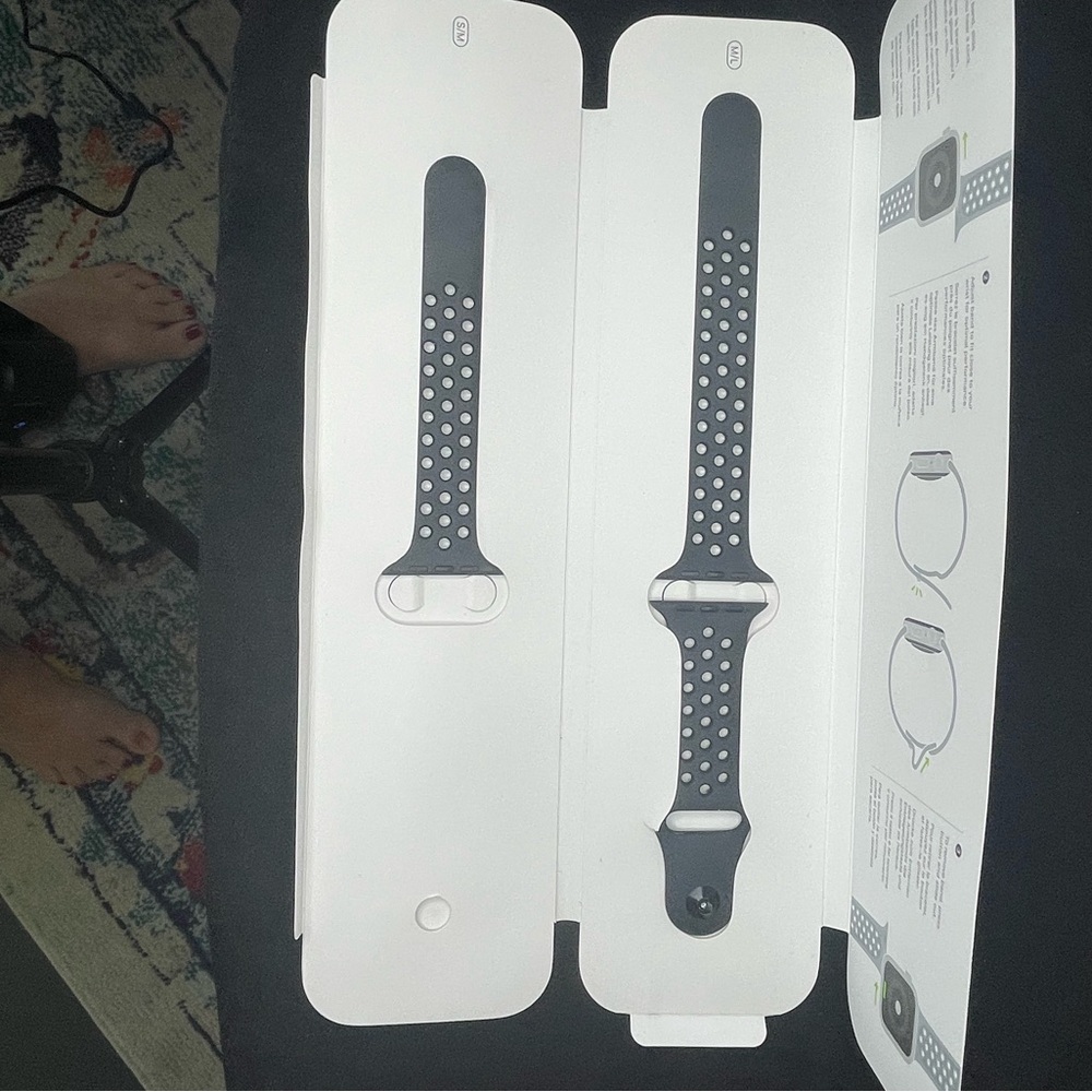 Nike Apple Watch band dark grey. 45mm